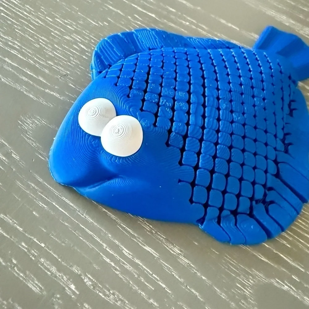3D printed flexi Blue Fish Pet Toy